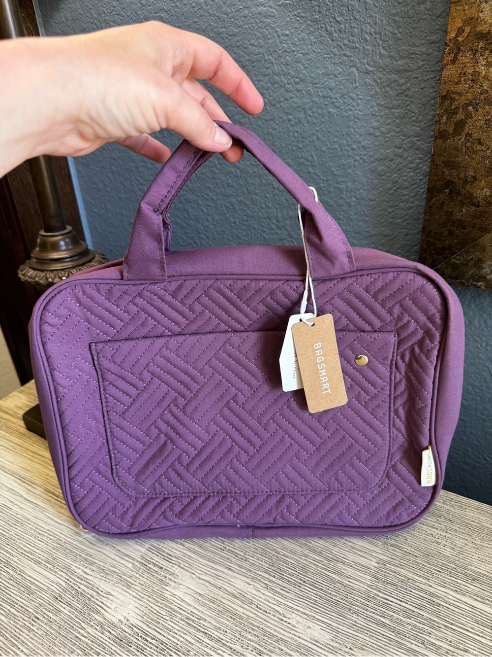 🆕 Bagsmart Quilted Travel Carry Bag in Plum